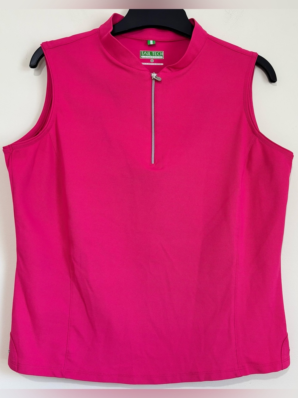 Tail Tech Vintage Women's M Fuchsia 1/3 Zip Sleeveless Golf Sports Tennis shirt